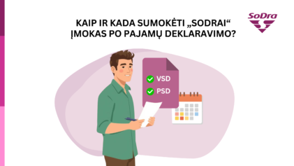Savaranki&scaron;kai dirbantiems: kaip ir kada sumokėti &bdquo;Sodrai&ldquo; po pajamų deklaravimo
