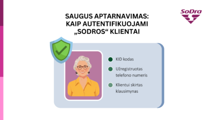 Saugus aptarnavimas: kaip autentifikuojami &bdquo;Sodros&ldquo; klientai
